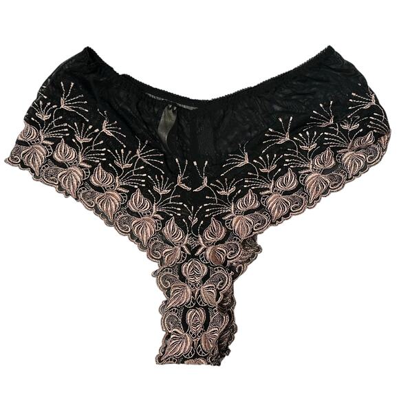 Cacique Lane Bryant Embroidered 2 Piece Babydoll Cami Set Black 1X/2X Plus Size - Picture 12 of 14